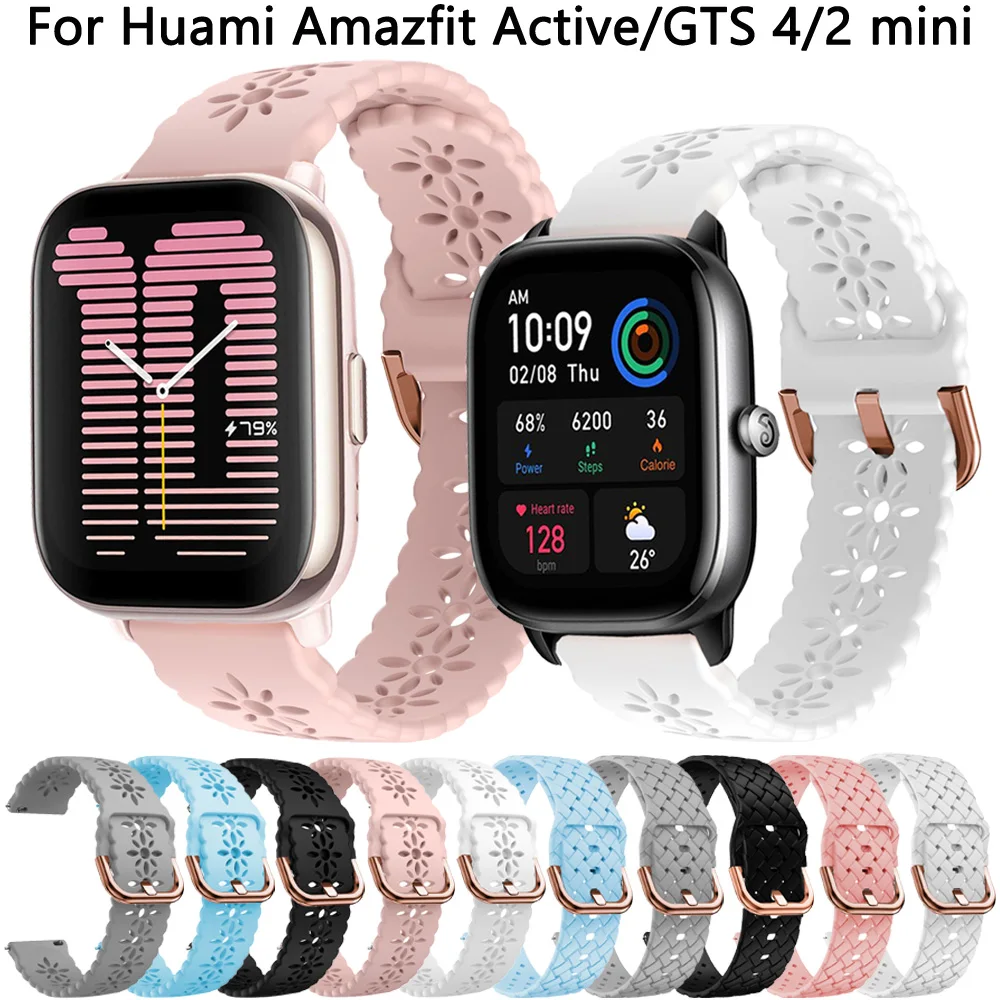 

For Huami Amazfit Active GTS 4 2 GTR Mini 2E Smart Watch Straps Wristband for Amazfit GTS4 Bip U S 3 Pro 20mm Silicone Bracelet