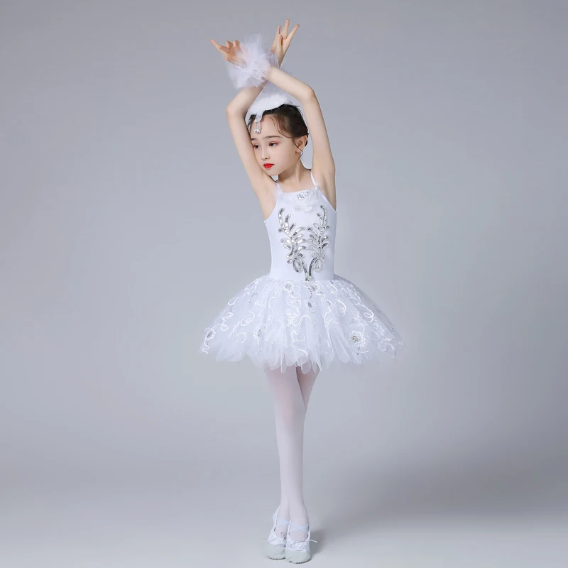 

Girls Ballerina Dance Dress Classic Ballet Tutu Cygnet Romantic Tutu Dress Child Ballet Dance Performance Costumes Outfits