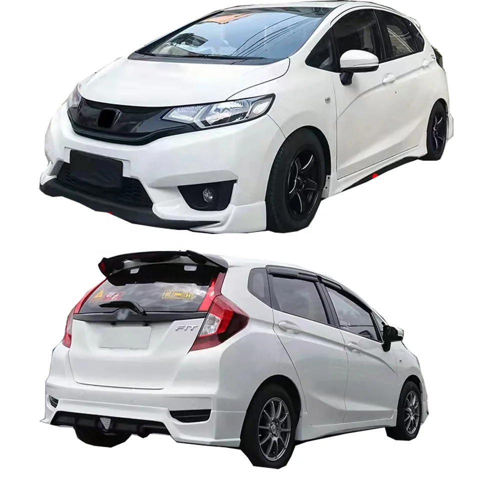 車のボディキット,ホンダジャズ用ボディキット,ラップアラジャズ用プラスチックabs 2014 2015 2016 2017,フロント,リア,リップサイド  AliExpress