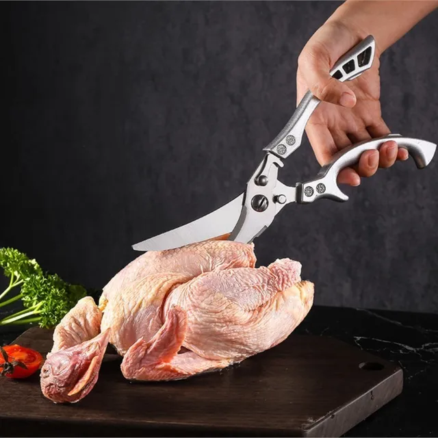 Ciseaux de cuisine multifonctionnels en acier inoxydable, ciseaux alimentaires, os de poulet, viande, pêche, crabe, légumes verts, ciseaux de coupe 2