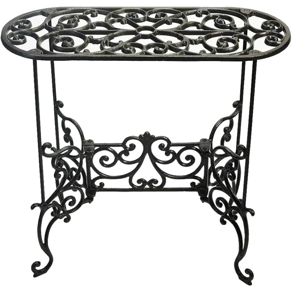 

Heavy Duty Cast Iron Potted Plant Stand Garden Table - 22.6IN. for Planters Vases Lanterns Ornaments Books and More