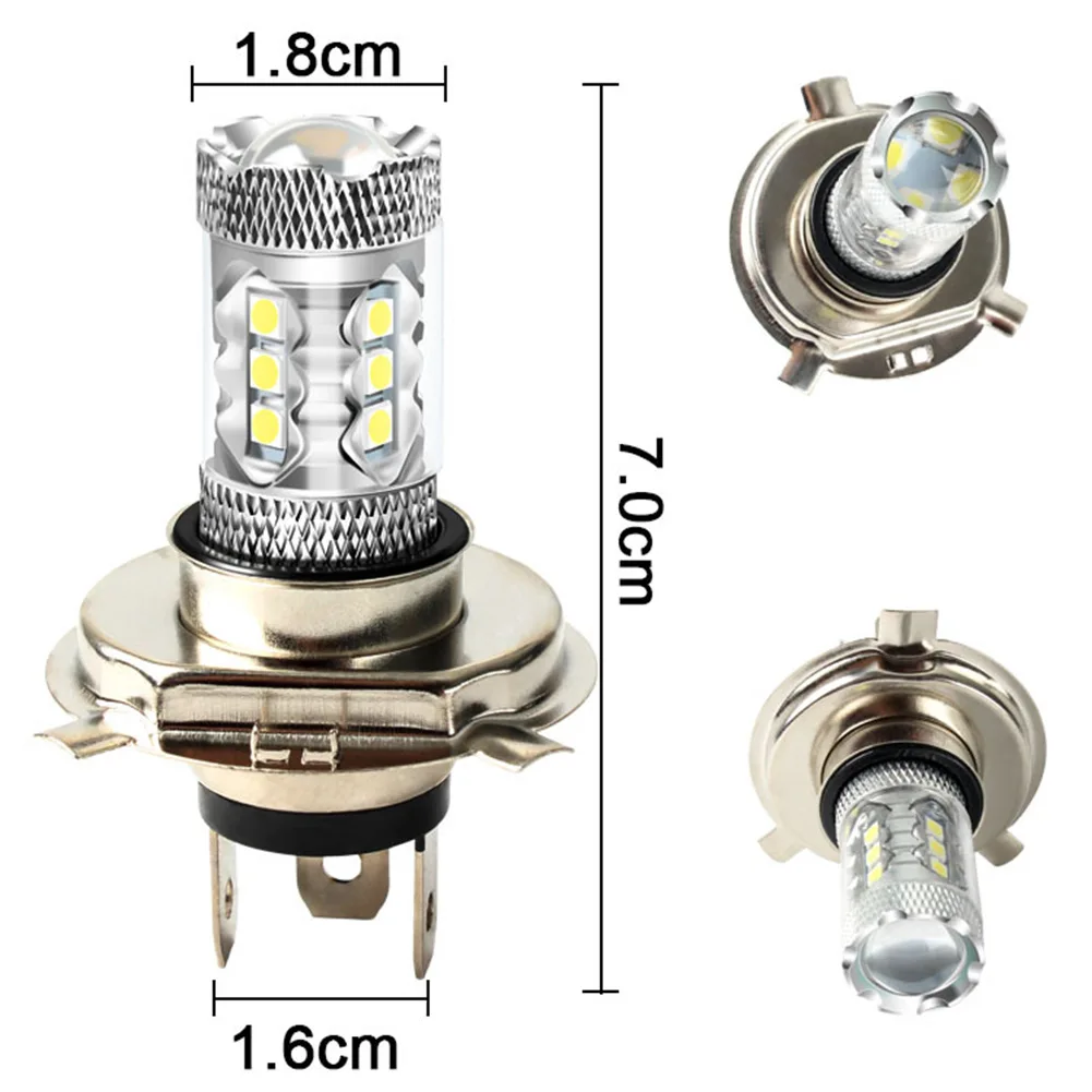 

2Pcs H4 Led Bulb Car Headlight Motorcycle H4 Auto Fog Lamps 9003 HB2 Light 12v 80W 6500K Hi/Lo Beam Light Headlight Bulb Signal