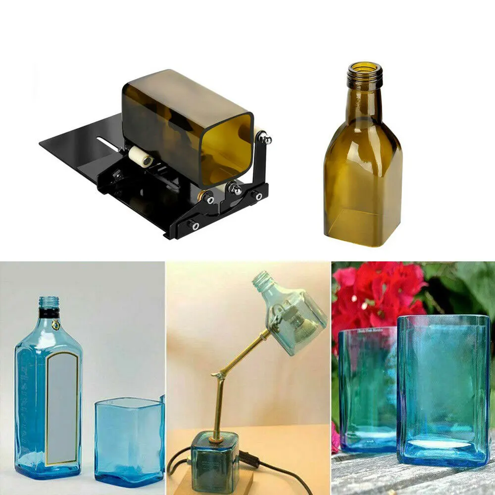 19Pcs Glass Bottle Cutter Tool Square Round Wine Beer Glass Sculptures Cutter Machine for Beer Glass Cutting Bottles Holder DIY 3