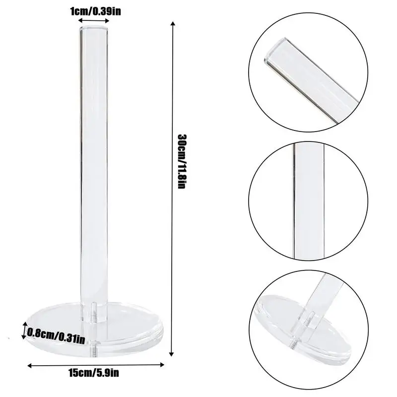 Transparent Paper Towel Holder Countertop Acrylic Tissue Stand Holder Bathroom Vertical Storage Stand For Kitchen Organization images - 6