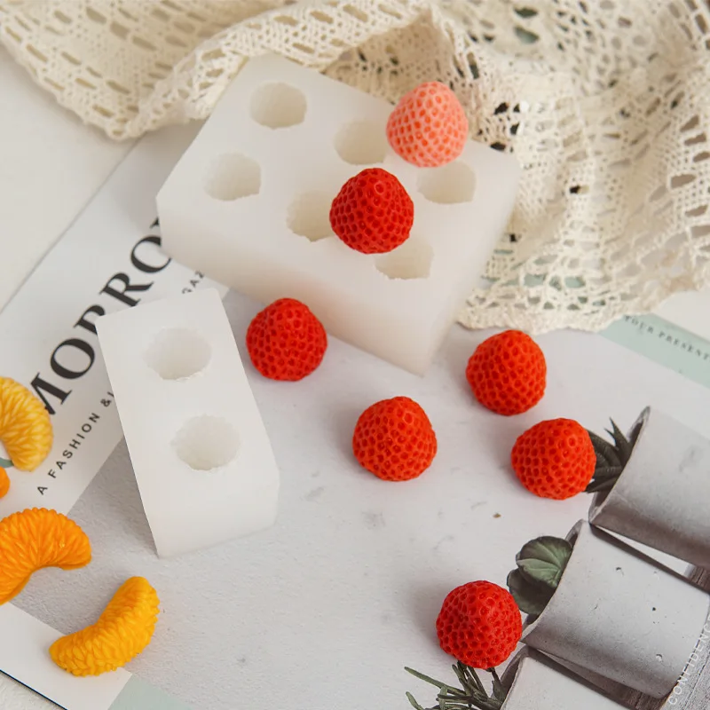 

Strawberry Silicone Mold Ice Cream Chocolate Resin Hand Drip Glue Strawberry Aromatherapy Candle Silicone Mold