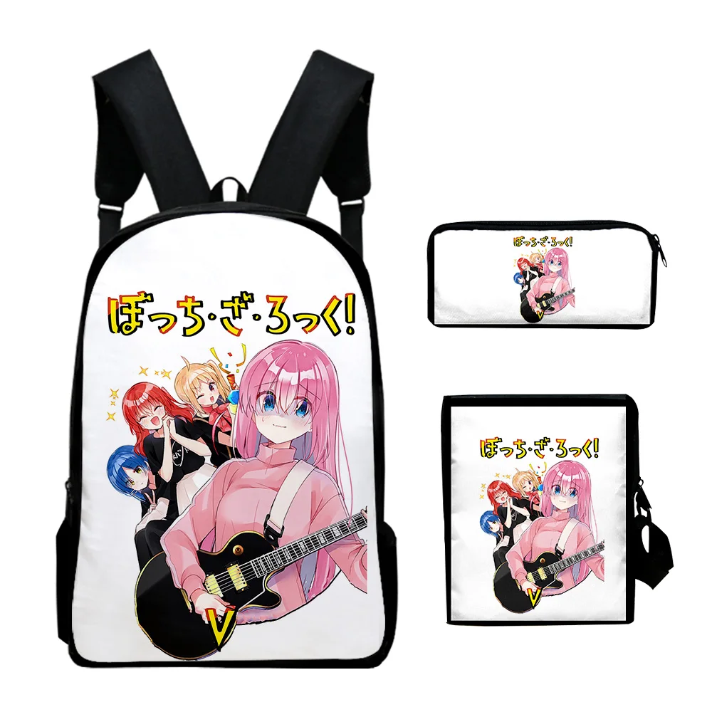 Popular Bocchi the Rock Anime 3D Print 3pcs/Set pupil School Bags Laptop Daypack Backpack Inclined shoulder bag Pencil Case