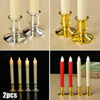 2pcs Taper Candle Holders Candlestick Silver Gold Rod Wax Base For Wedding Party Festival Candlestick Home Decor Candle Holders 6