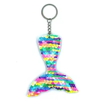 Reflective Mermaid Keychain Fashion Sequin Mermaid Tail Accessories Car Luggage Pendant Wholesale Keychain Pouch 5