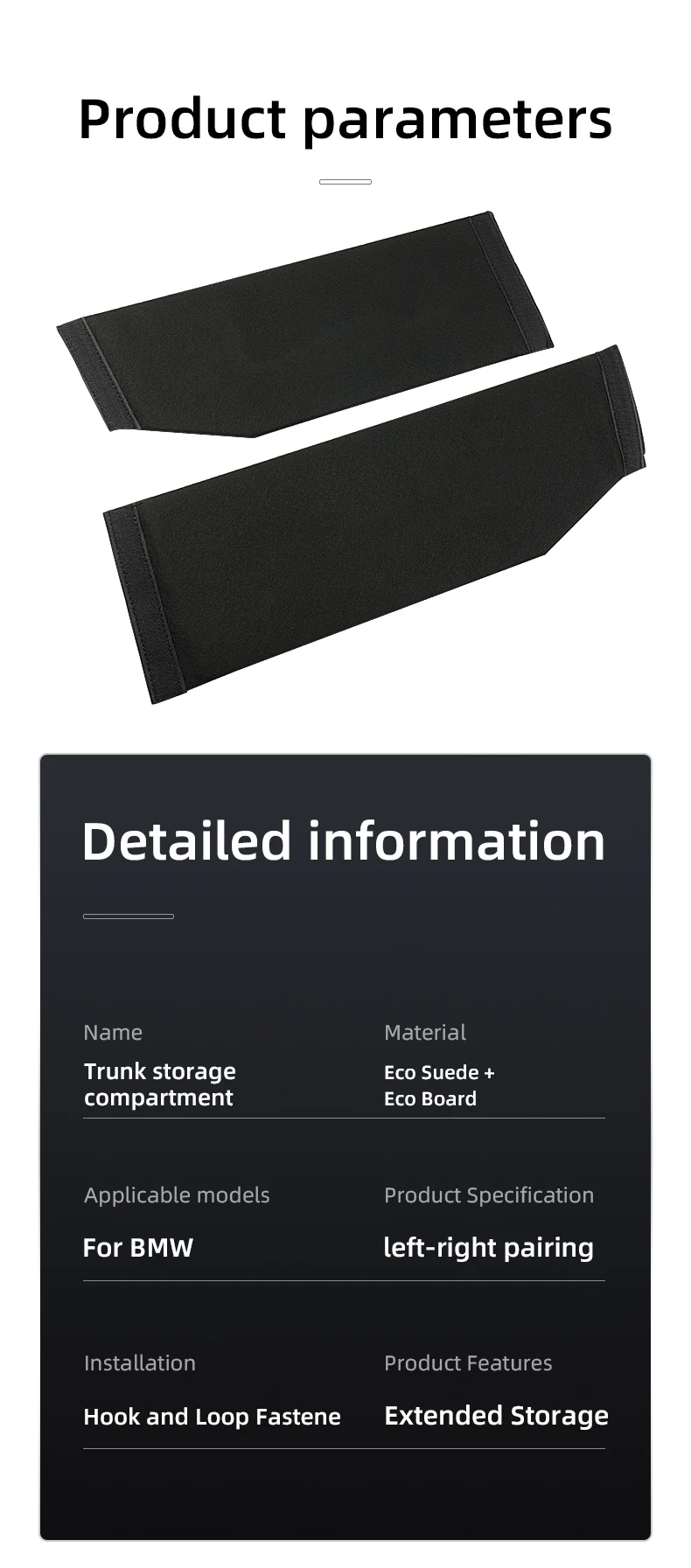 Auto Organizer Kofferraum Seite Trennwand Lagerung für BMW G20 G30 F10 F30 G32 G11 X1 F48 X2 F39 X3 F25 G01 X5 G05 Innen zubehör – Detail 10