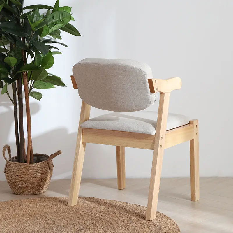 Nordic solid wood chair home oak backrest dining chair leisure office comfortable sedentary bedroom study desk stool