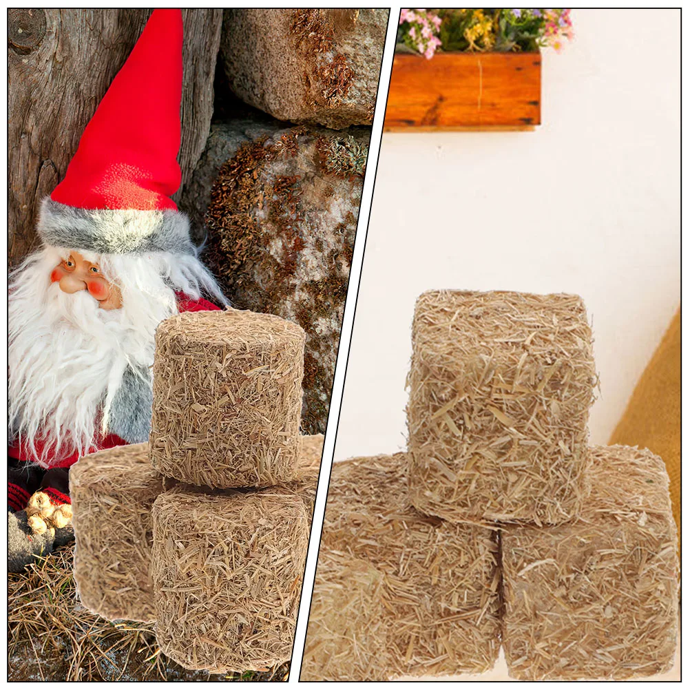 12pcs Simulation Mini Straw Bales Stackable Miniature Haystack Fake Ornament Scene Straw Bales Dollhouse Farm Dueling Banjo 5