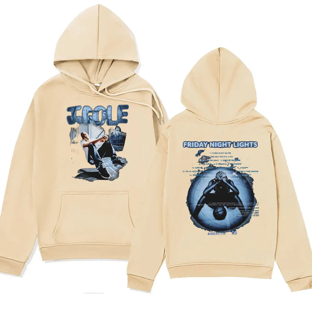 Rapper J Cole Friday Night Lights Hip Hop Graphic Printed Hoodies Men Women Fashion Cotton Fleece Pullover Oversized Sweatshirts