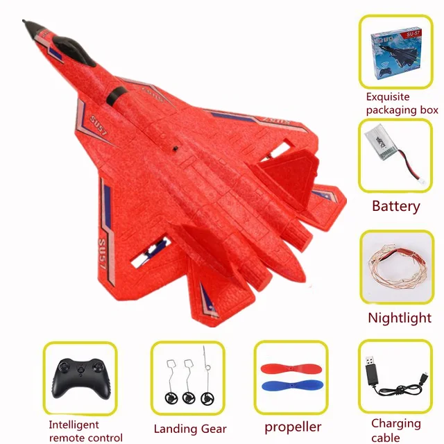 SU-57 Plane RC Foam Aircraft 2.4G Radio Control Glider Remote Control Fighter Glider Plane Airplane Foam Boys Toys for Children 5