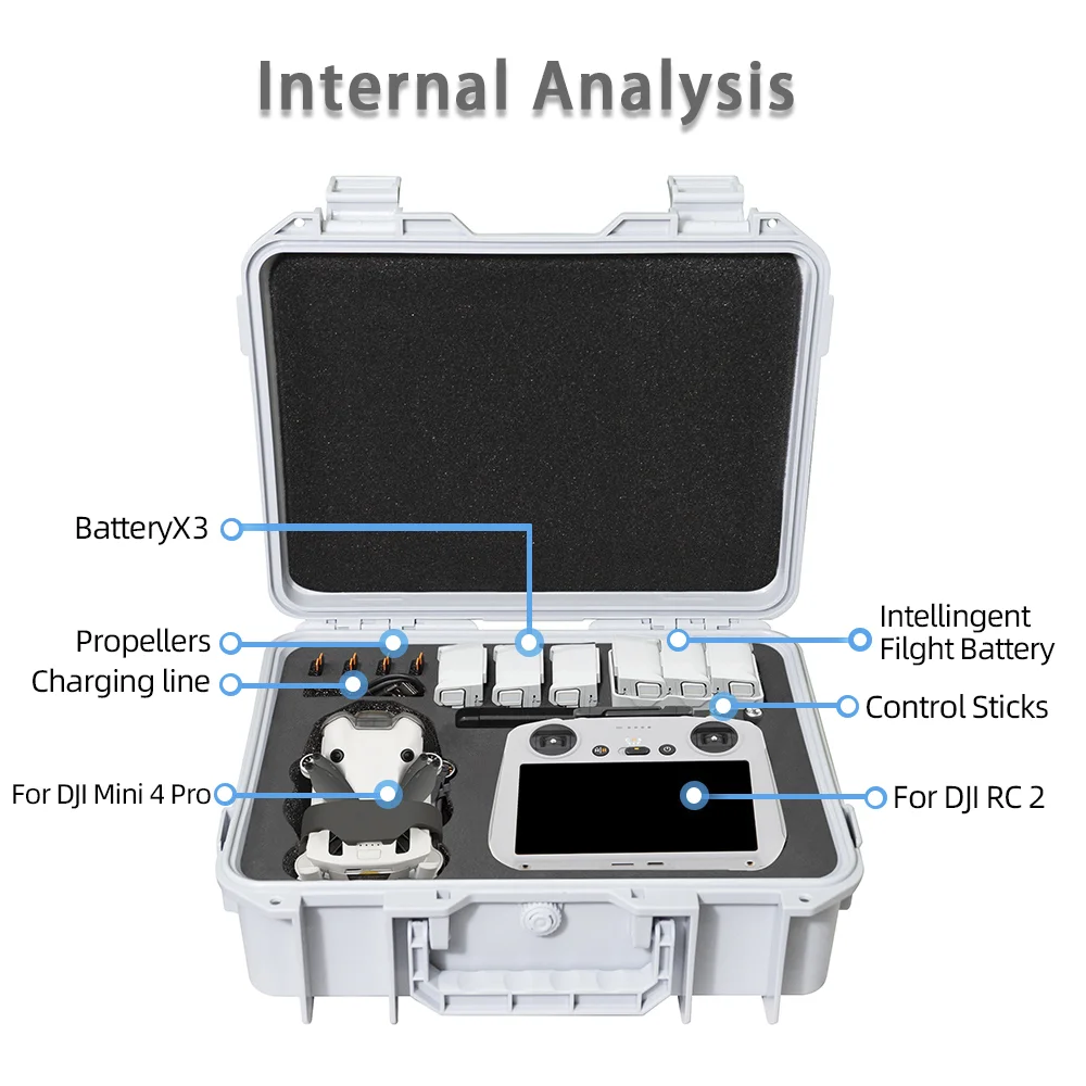 Explosion-proof Box Storage Case Suitcase HandBag for DJI Mini 4 Pro(RC 2/RC N2) Drone Accessories drone accessories,dji case,drone case