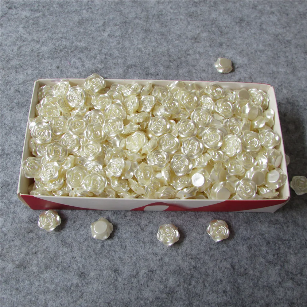 

Ivory Rose flowers ABS Imitation Round Pearl beads 500g for Necklace and Bracelet Handmade DIY Accessories Making