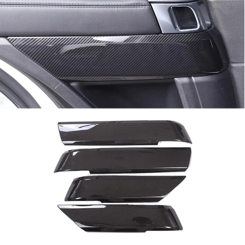 

4Pcs Carbon Fiber Style ABS Plastic Inner Door Decoration Cover Trim For Land Rover Range Rover Sport RR Sport 2014-2020