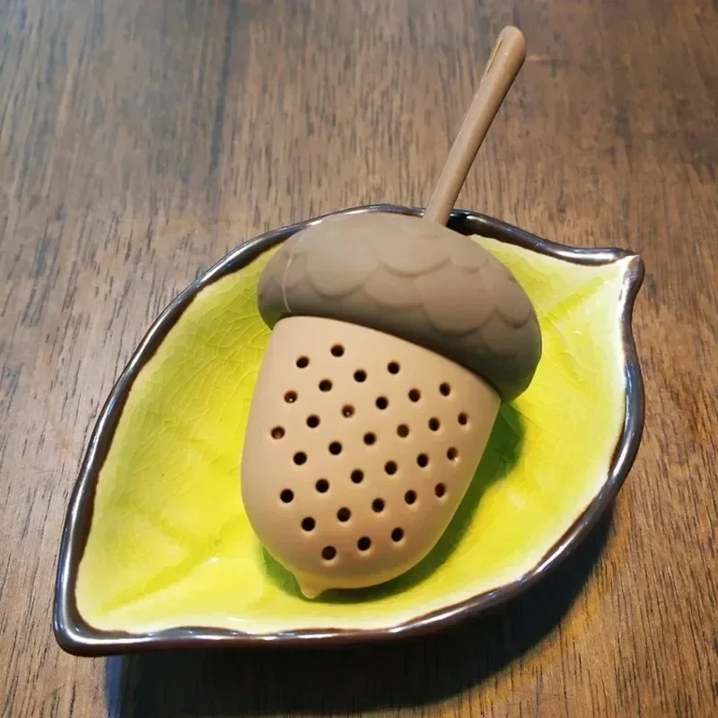 1Pcs Portable Silicone Herbal Filter Acorn Shape Tea Tools Tea Bag Strainer Infuser Gadgets Teaware Kitchen Accessories tea infuser tea strainer tea filter