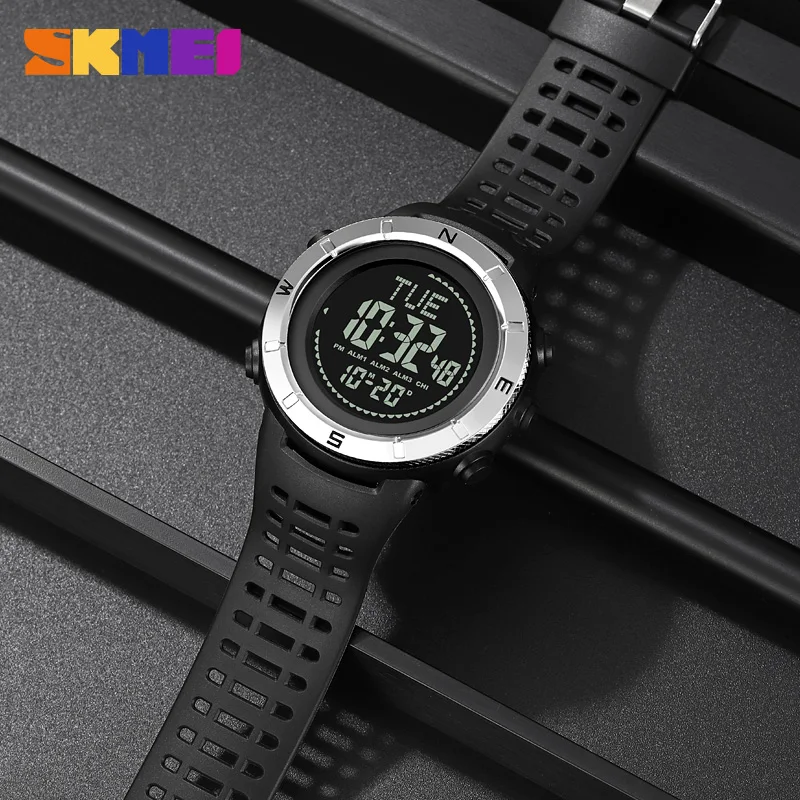 SKMEI Military Sport Digital Men's Watches Multifunction Stopwatch Date Compass LED Waterproof Wristwatch Alarm Male Clock Gift