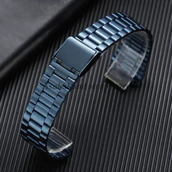 18mm Stainless Steel Watch Band Bracelet - 18mm - nologo (Blue)