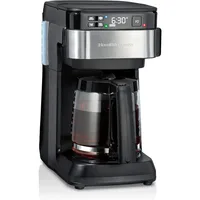 Hamilton Beach Works with Alexa Smart Coffee Maker, Programmable, 12 Cup Capacity, Black and Stainless Steel (49350R) 1