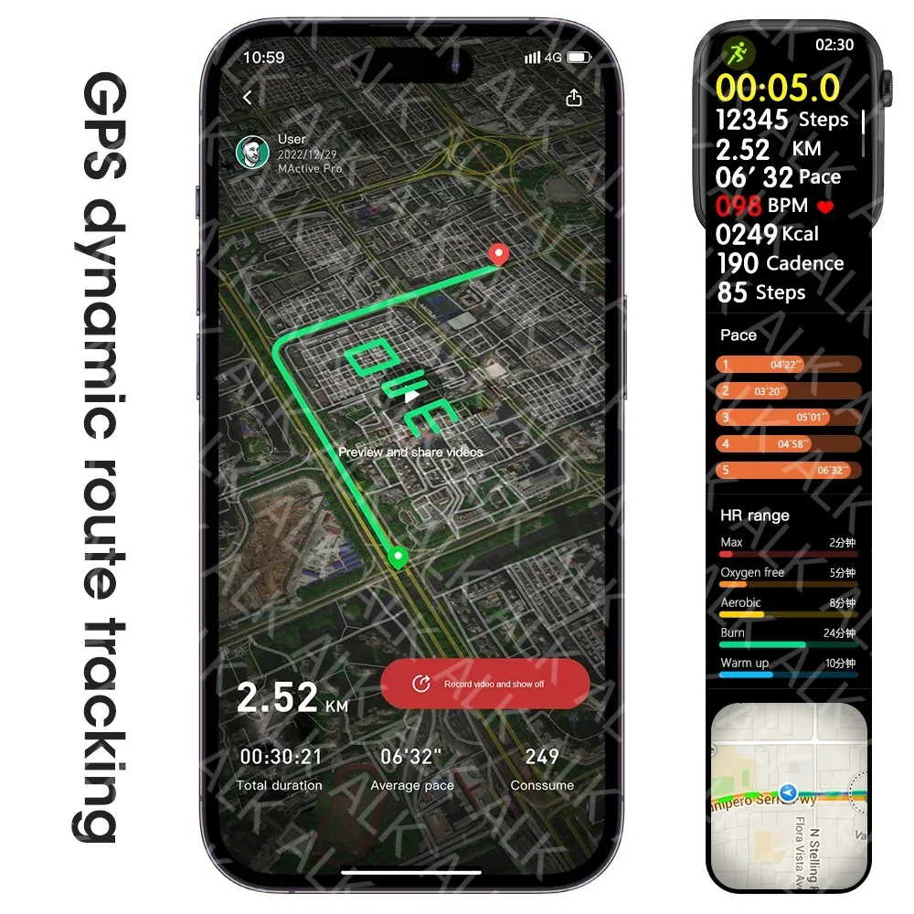  Microwear W29 Pro Ʈ ġ  ħ ü ø 9 NFC  GPS ,  ȭ Ʈġ