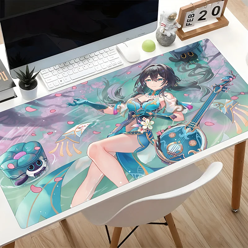 

Large Table Mat Honkai Star Rail Ruan Mei Cute Mouse Pad 900x400 PC Office Keyboard Pads Anime Girl Desk Mats Large Game Carpet