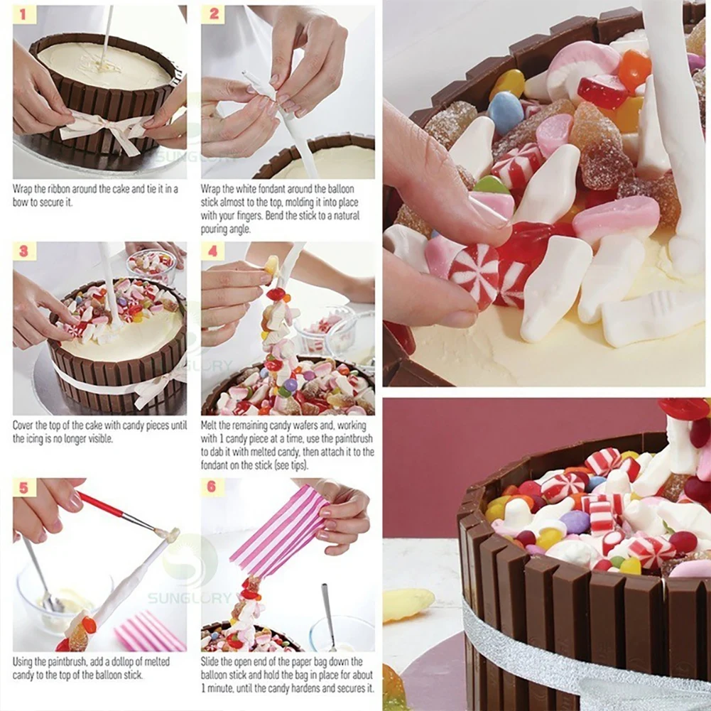 Plastic Cake Stand Anti Gravity Reusable Cake Pouring Kit DIY Decoration Support Structure Frame for Festival Birthday Wedding