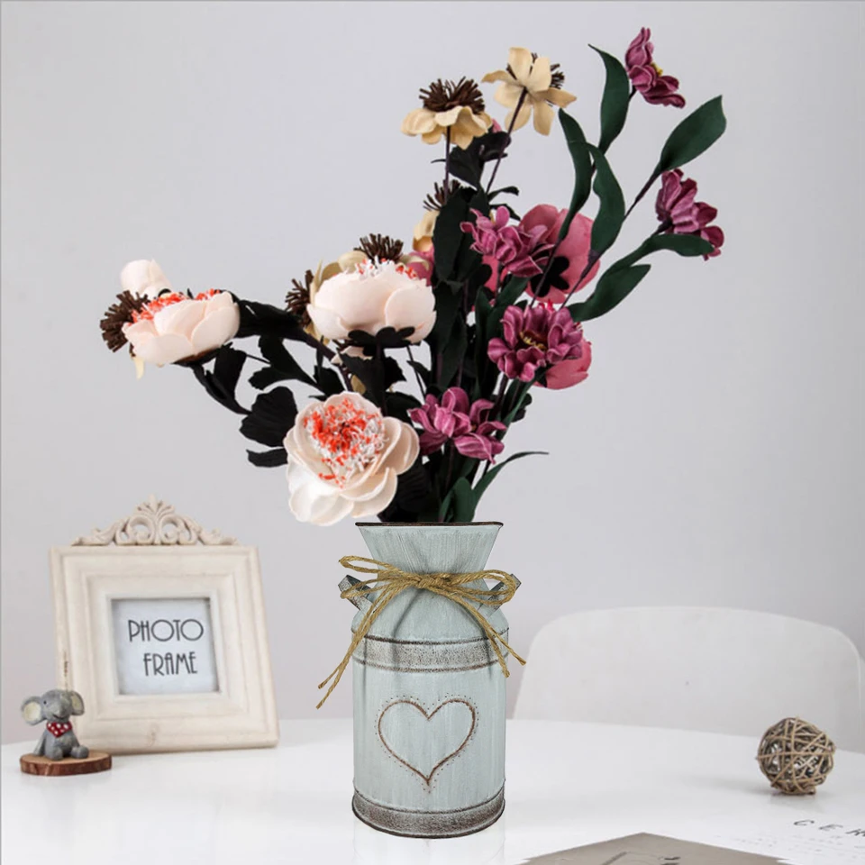 AVLA – Confezione 3 Secchi In Metallo Zincato – Vasi Da Fiori Rustici Vintage Con Manico – Per Piante Grasse, Erbe, Centrotavola – Decorazione Casa, Matrimoni, Fattoria