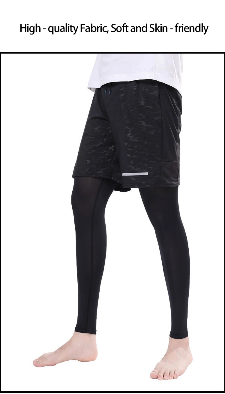 Sommer Sonnenschutz Bein Abdeckungen Männer Frauen Sport Radfahren Knie Pads Anti Slip Elastische Bein Wärmer Eis Seide Basketball Waden Hülse – Detail 5
