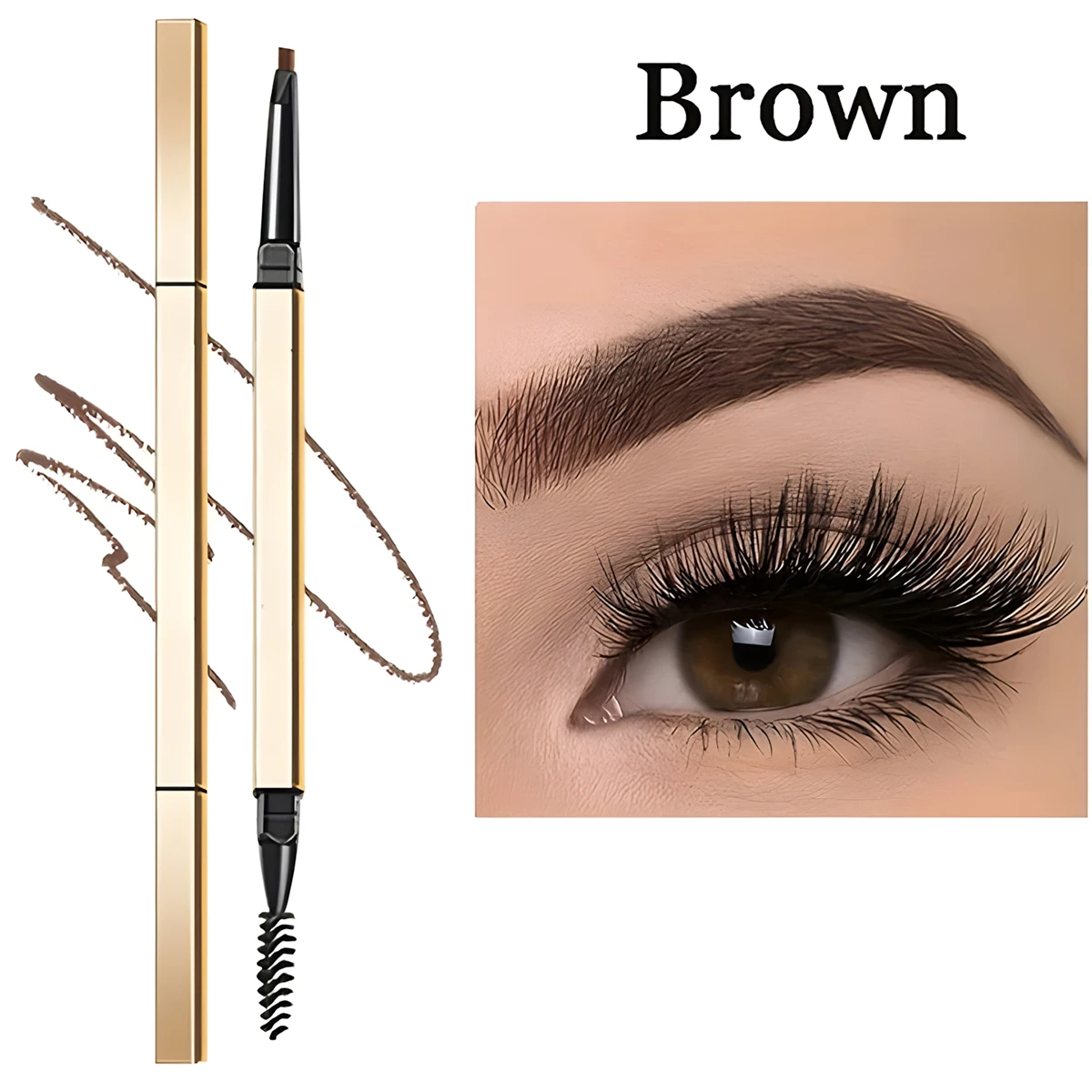 Double headed eyebrow pencil, extremely fine, waterproof, sweat resistant, and long-lasting 6