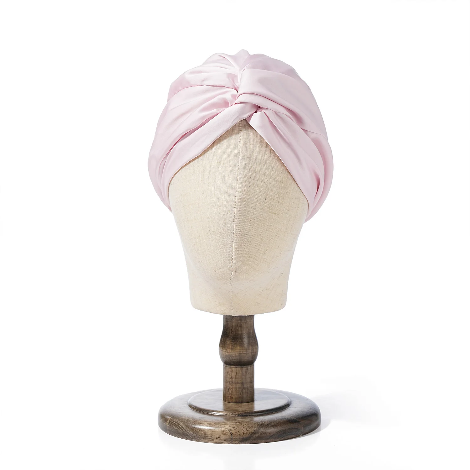 Damen Satin Imitation Seide Turban Hut weiche Stretch Doppels chicht seidige Nachtschlaf kappe Motorhaube Chemo Hut Haar gummis 2St – Detail 6