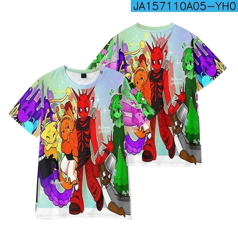 Sprunki T Shirt 3-14 years Summer Short Sleeve Boys Girls Tops Tees Kids Fashion Casual O Neck Street Trend Clothing 4
