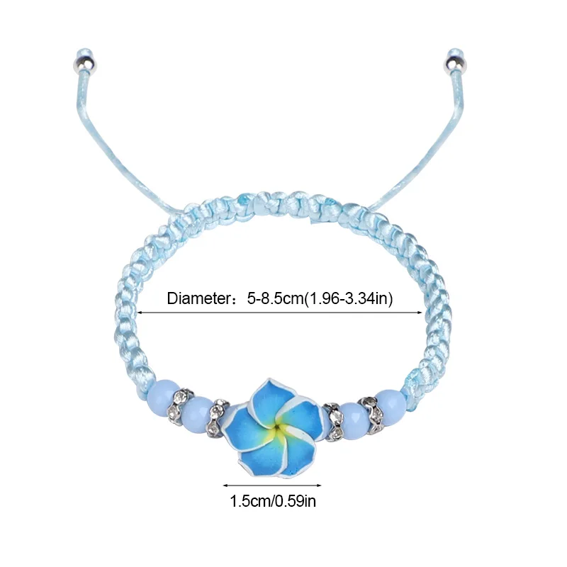 5 Stück Hawaiianische Plumeria-Blumen Perlenarmbänder Luau Sommer Strand Party Geschenk Aloha Tropische Geburtstagsdekoration Bohemian Hochzeit – Detail 12