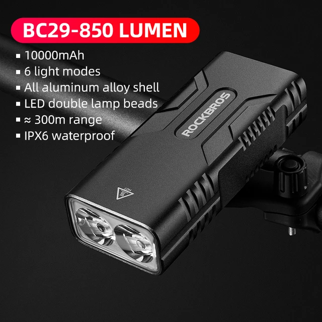 Przednie światła rowerowe ROCKRBOS mocna lampa przednia do roweru MTB  Highlight USB powerbank wielokrotnego ładowania latarka