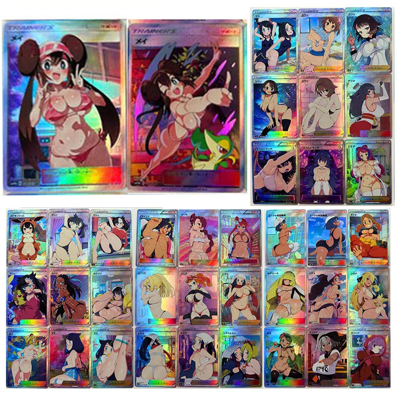 Anime Misty Mallow Dawn Marnie Jessie Fai Da Te Laser Glitter Card Carte Da Collezione Giocattolo Regali Di Compleanno Di Natale