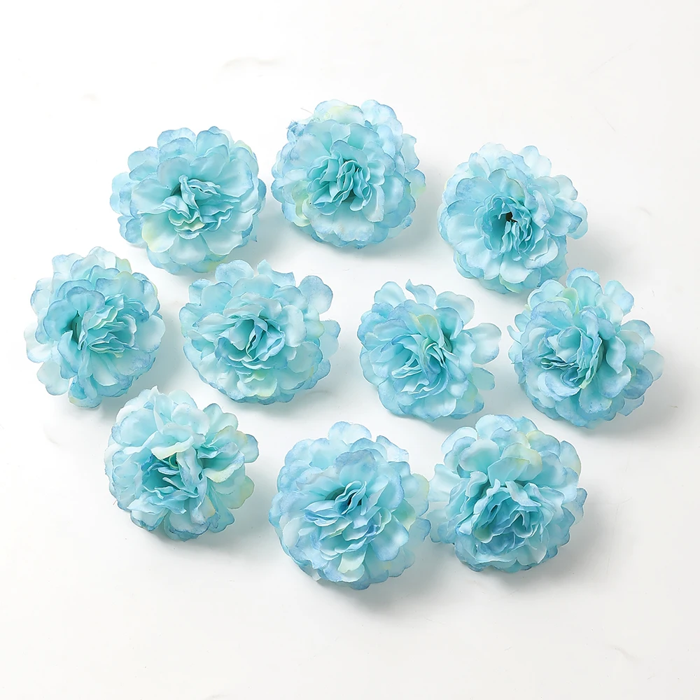 10 Stück Mix blaue künstliche Blumenköpfe DIY Party Hochzeitstorte Geschenkbox Kränze Home Room Decor Garten Handwerk Rose Lilie Blumen – Detail 15
