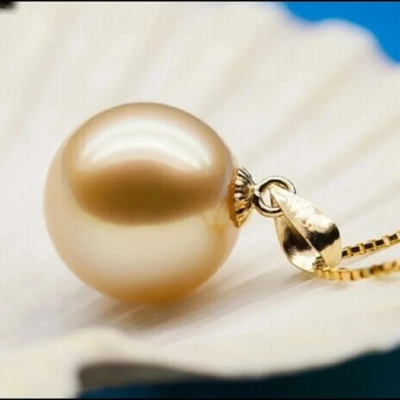 Charming10mmNaturalGenuineGoldenRoundPearlPendantforWomenJewelryPendants-AliExpress36