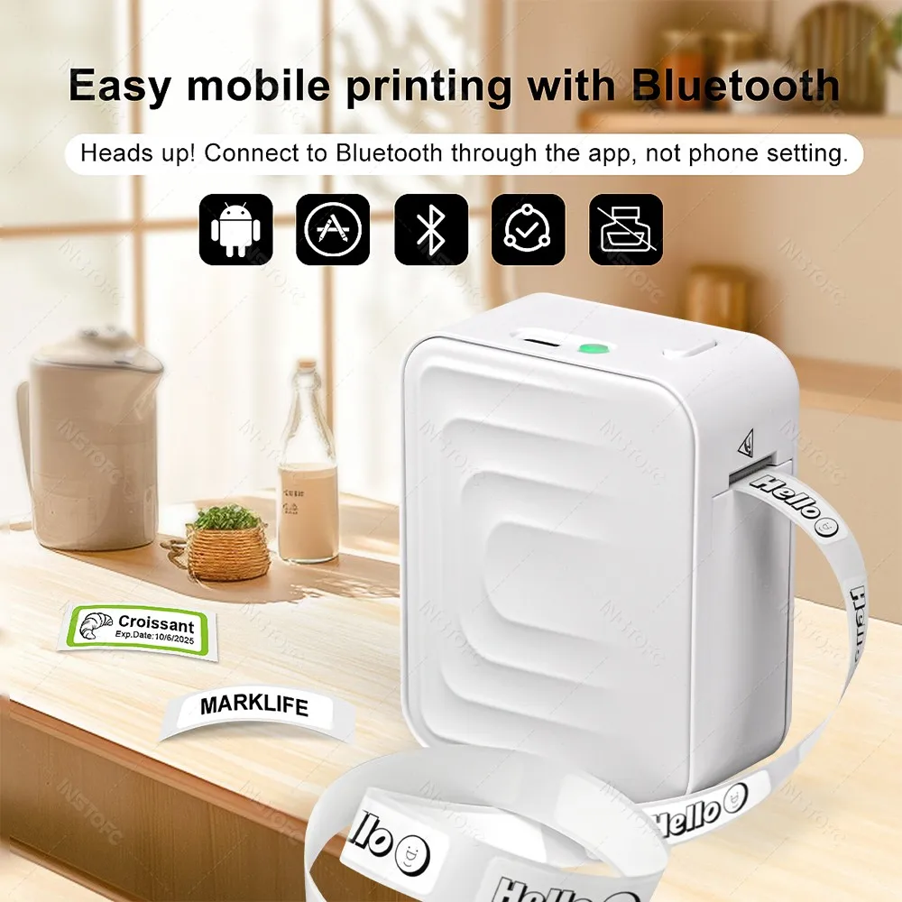Marklife M1 New Color Mini Portable Thermal Printer Wireless Bluetooth Pocket Label Maker For Home Office Labeling Tag Sticker