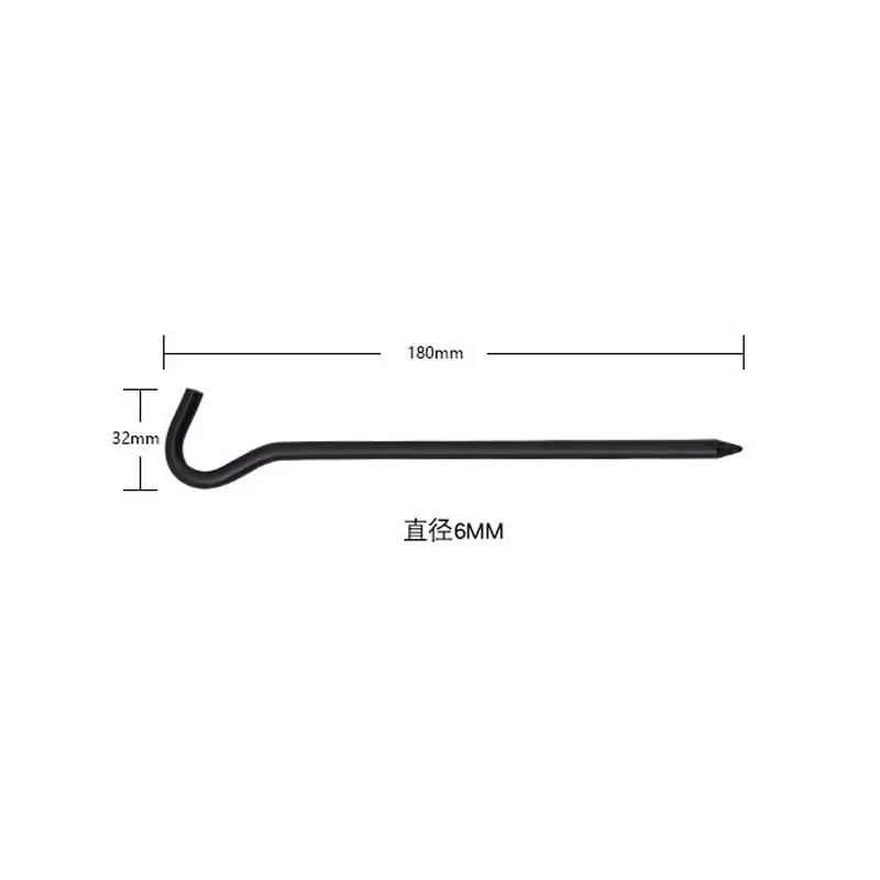 5/10PCS/Set 18cm Aluminum Alloy Tent Spikes With Hook Garden Stakes Ground Spikes for Hammock Camping Wind Rope Awning Canopy,tent wind rope hook,tent pegs