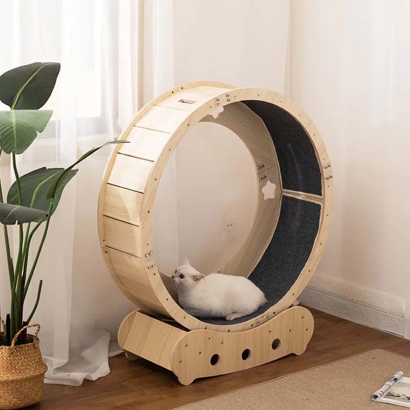 Manufacturer Wood Running Wheel Cat Treadmill