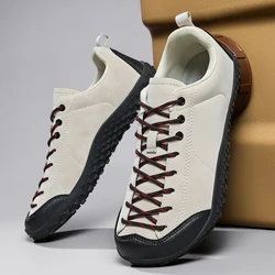 Unisex Barefoot Wide Toe Minimalist Sneakers - Non - Slip Lace - Up Walking & Sports Shoes - Plus Size Available - 45 (Beige)