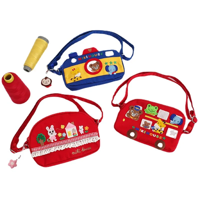 Children's Backpacks Japanese Cartoon Cute Bunny Bear Camera Bus Embroidery Crossbody Bag Canvas Bags Backpack for Kids Mochila 5