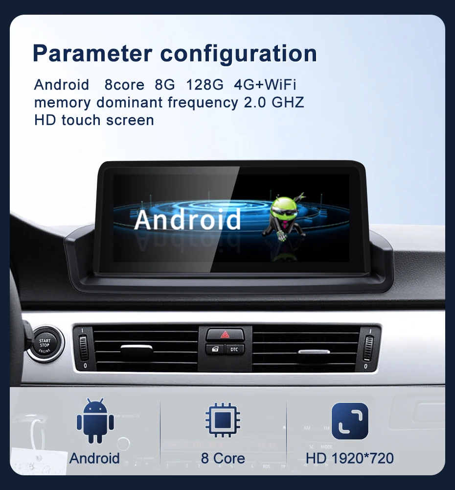 New ID6 ID7 ID8 UI Android System Wireless Carplay AUTO For BMW 3 Series E90 E91