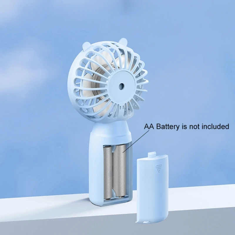 1PC Handheld Portable Fan Mini Cooling Fan Mute Design Powered by AA-Batteries 7-Blade Summer Cooler Sports for Home Office