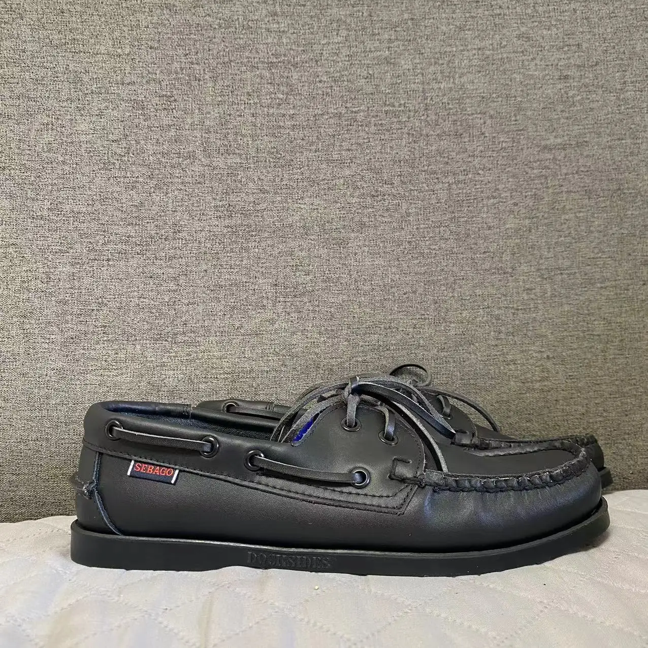 

Men Authentic Sebago Docksides Shoes - Premium Leather Moc Toe Lace Up Boat Shoes AC071