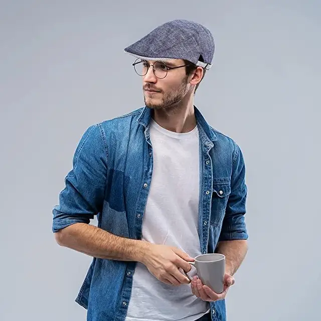 Casquette Plate Coventry Laine Et Cachemire Bleu Traclet - Ref 20875