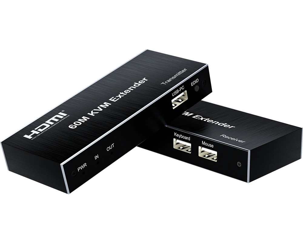 Tanio 60m HDMI KVM Extender 1080p ponad Cat5e/6 kabel Ethernet