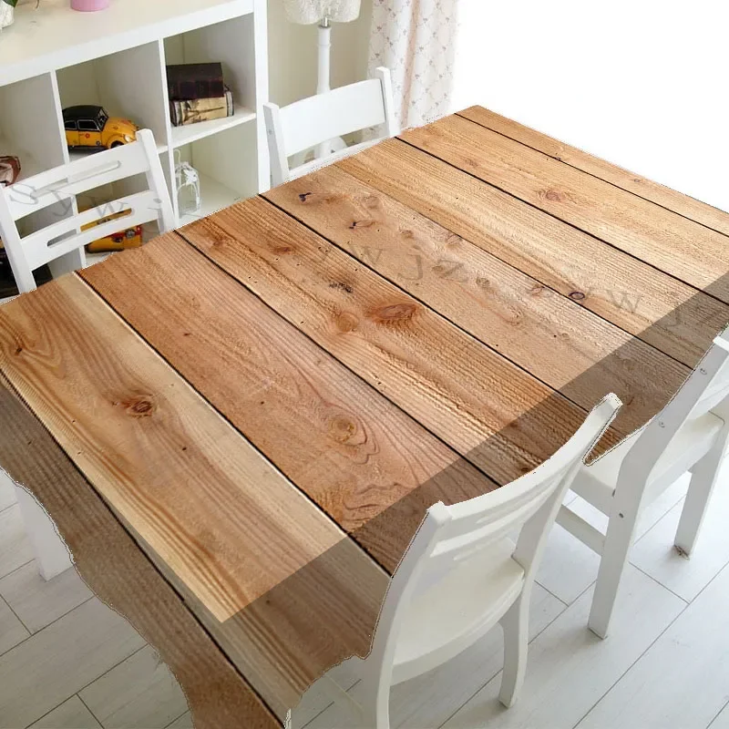 

Branch Wood Plank Pattern Kitchen Rectangular Tablecloth Wedding Party Decoration Living Room Coffee Table Waterproof Tablecloth