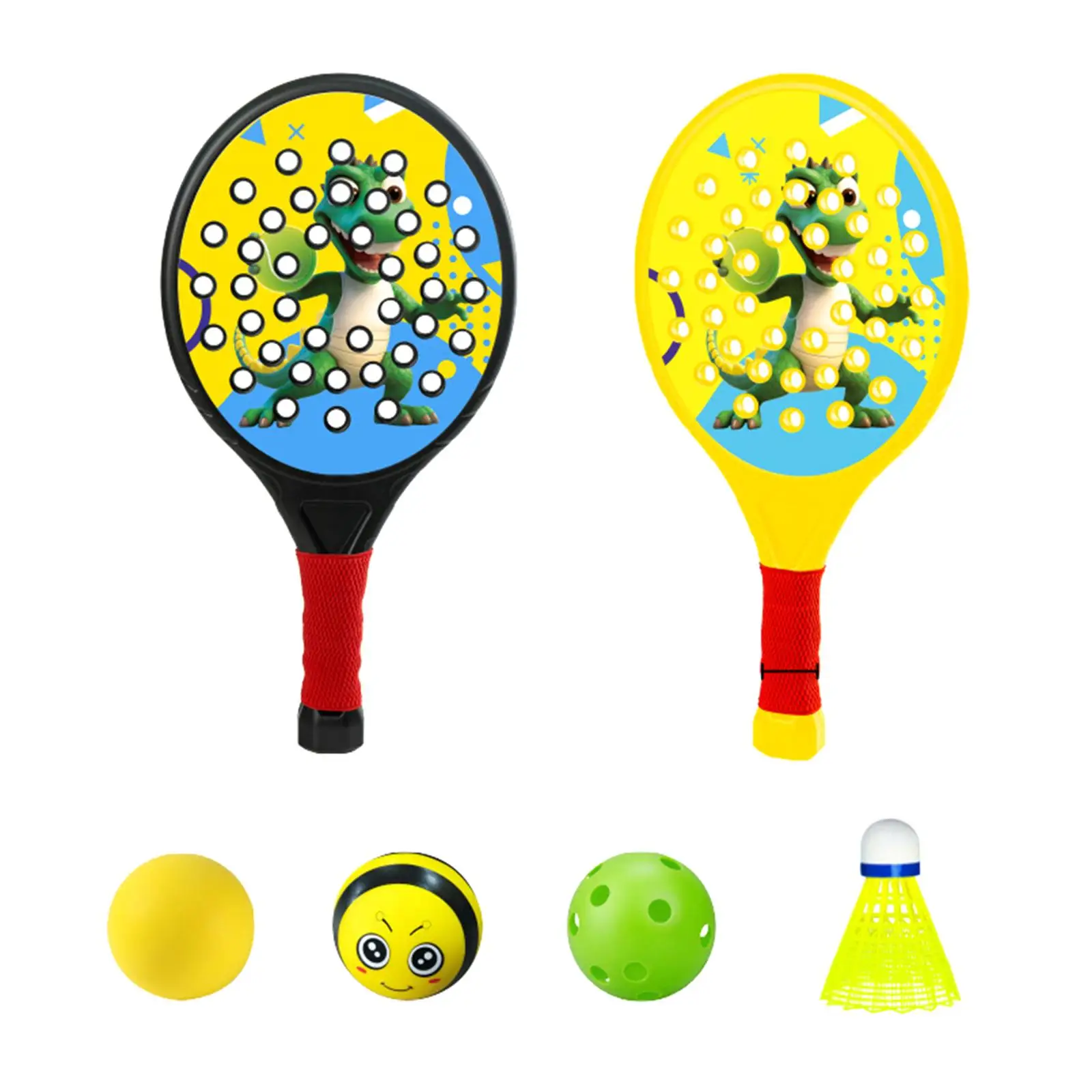 2Pcs Kids Padel Rackets Paddles Set Stylish Sweat Absorbing Gripping Paddle Tennis Racquets Rackets for Beginners Kids Sports