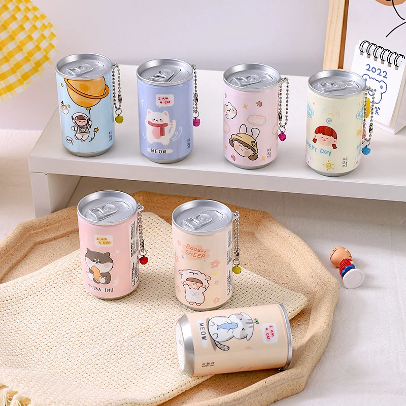 

8.5*5cm Random Canned Wet Wipes Portable Children Barreled Cans 30 Sheets Cleaning Cloths Creative Cartoon Chain Cute Small Bell